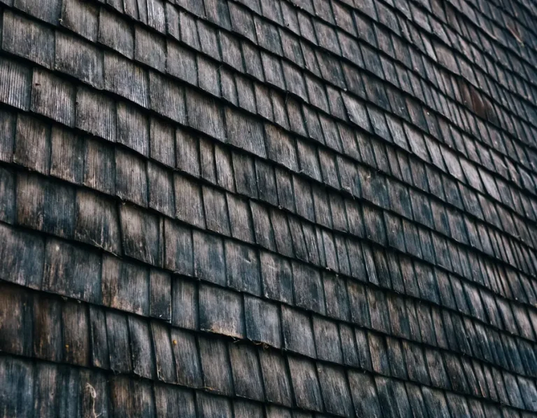 Close-up of cedar shake roofing in the Pacific Northwest