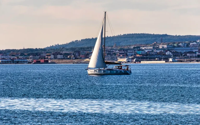 Sailboat on Budd Inlet near Boston Harbor, WA