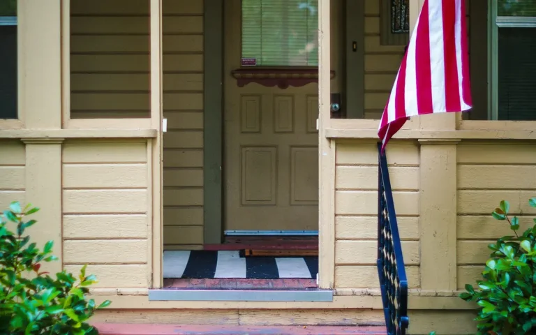 Covered front porch of a home in Tanglewilde, Lacey, WA